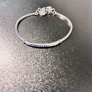 Chic Silver Bracelet with Sky Blue Dazzling Accents - never worn